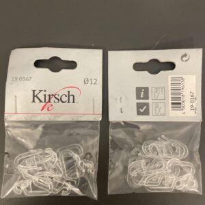 Kirsch gardintilbehør ø12 klar farve 10 styk i pakken